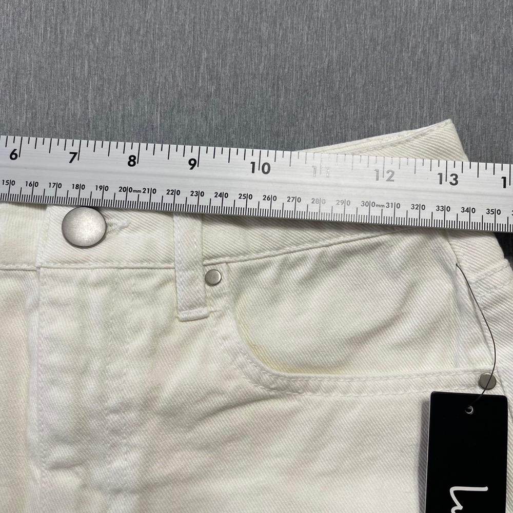 Lulus Denim Shorts Women 25 White Raw Hem Cotton Boho Festival Summer Casual - Picture 5 of 9